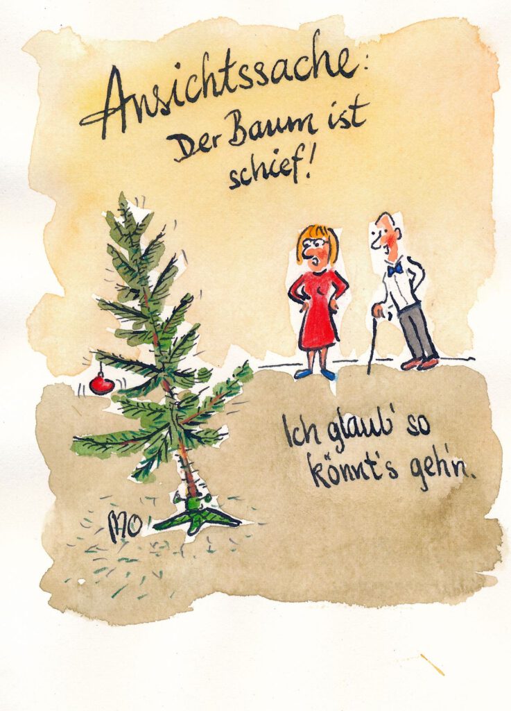 Baum Schief Karikatur Wochenspiegel 23 12 2023 Matthias Ose