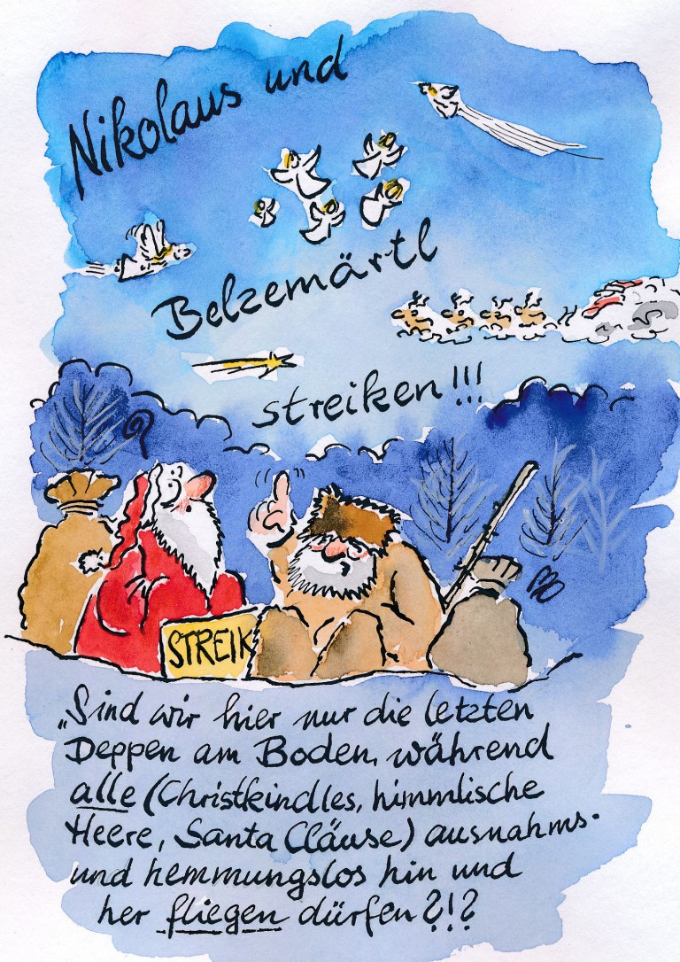 Streik, Karikatur, Fränkische Zeitung, 7. 12. 2016 ...